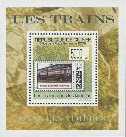 Stamp in a Stamp Trains USA Texas Mini Sov. Sheet MNH