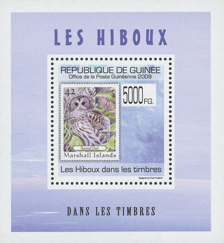 Stamp in a Stamp Owls Birds Marshall Islands Mini Sov. Sheet MNH
