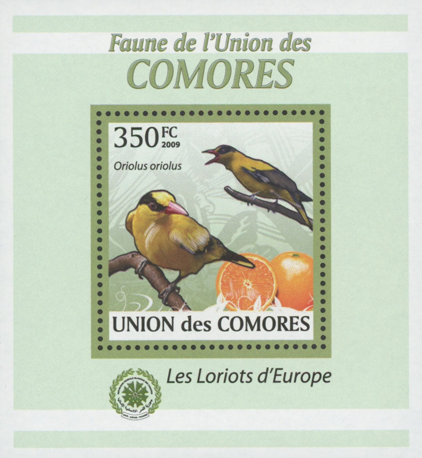 Oriole Bird Stamp Fruits Orange Mini Sov. Sheet MNH