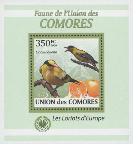 Oriole Bird Stamp Fruits Orange Mini Sov. Sheet MNH