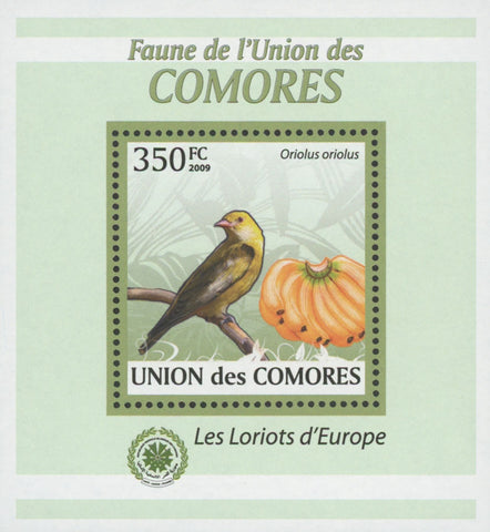 Oriole Bird Stamp Fruits Banana Mini Sov. Sheet MNH Mint