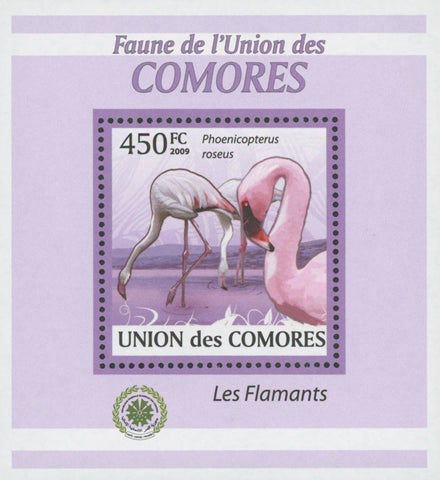 Flamingoes Stamp Bird Phoenicoreptus Roseus Mini Sov. Sheet MNH