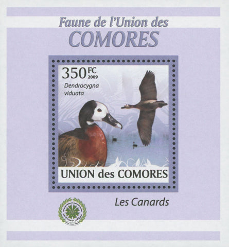 Ducks Stamp Bird Dendrocygna Viduata Mini Sov. Sheet MNH