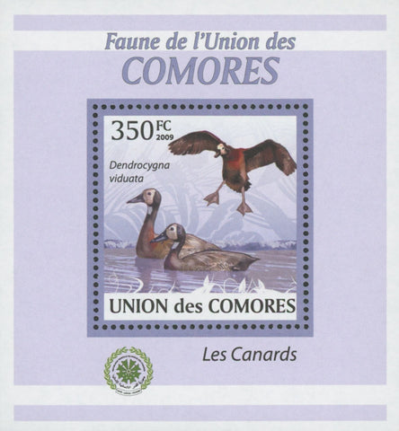 Ducks Stamp Bird Dendrocygna Viduata Lake Fly Mini Sov. Sheet MNH