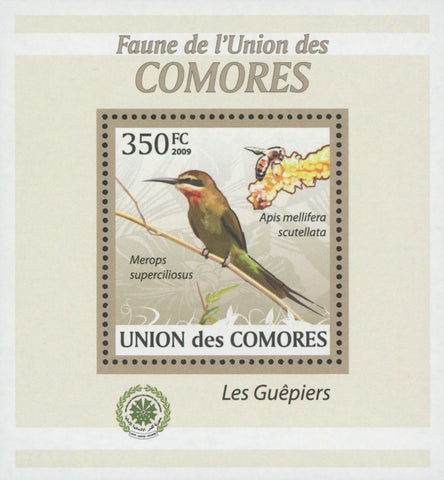 Bee eater Stamp  Birds Apis Mellifera Scutellata Mini Sov. Sheet MNH