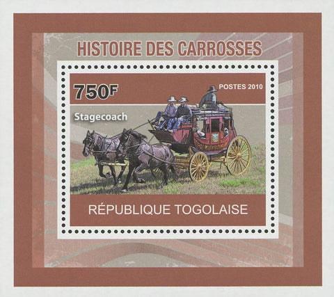 Carriages History Stagecoach Mini Sov. Sheet MNH