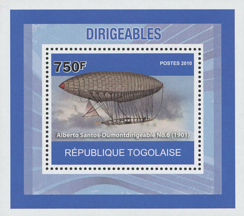 Dirigibles Alberto Santos-Dumont No. 6 Mini Sov. Sheet MNH