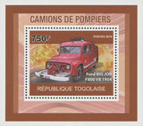 Firefighters Trucks Ford Big Job Mini Sov. Sheet MNH