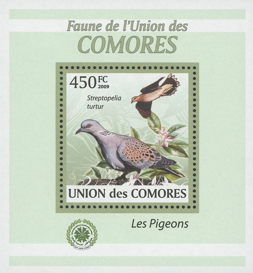 Pigeons Stamp Streptopelia Turtur Birds Mini Sov. Sheet MNH