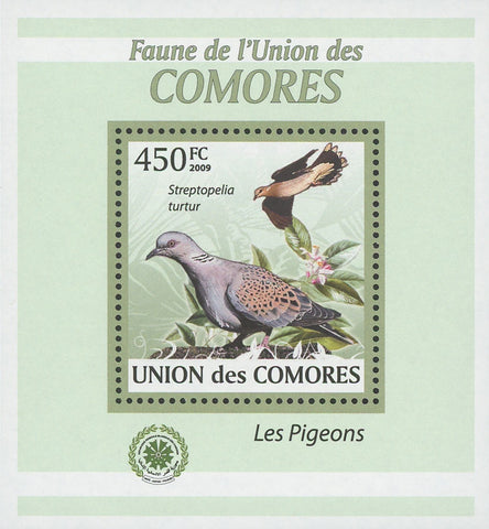 Pigeons Stamp Streptopelia Turtur Birds Mini Sov. Sheet MNH