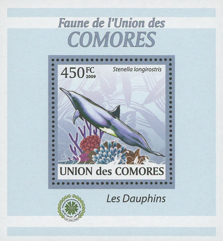 Dolphins  Stamp Marine Fauna Stenella Longirostris Mini Sov. Sheet MNH