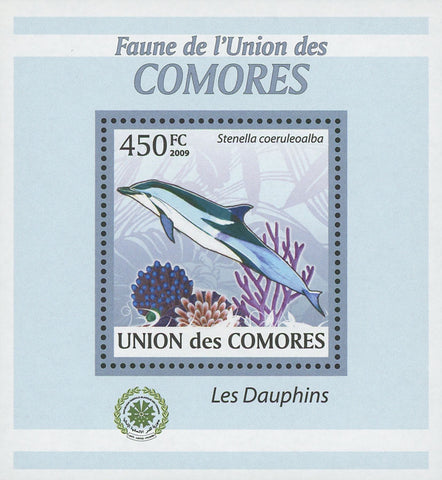 Dolphins  Stamp Marine Fauna Stenella Coeruleoalba Mini Sov. Sheet MNH