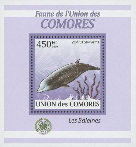 Whale Stamp Marine Life Ziphius Cavirostris Mini Sov. Sheet MNH