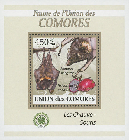 Bat Stamp Pteropus Liviagstonii Mini Sov. Sheet MNH