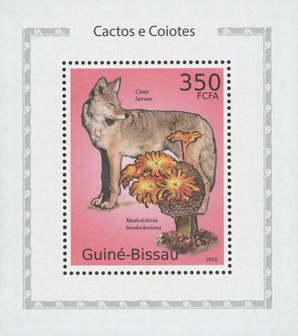 Cactus and Coyotes Canis Latrans Mediolobivia Mini Sov. Sheet MNH