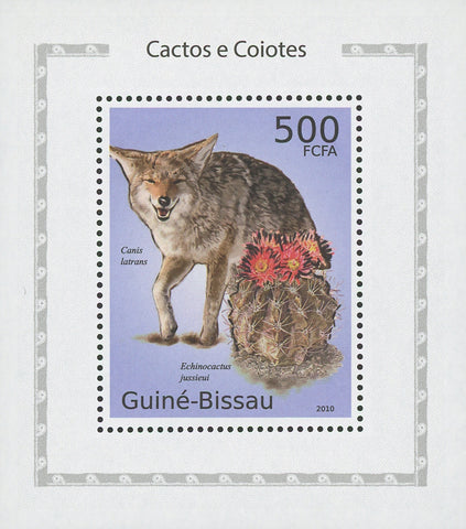 Cactus and Coyotes Canis Echinocactus Mini Sov. Sheet MNH