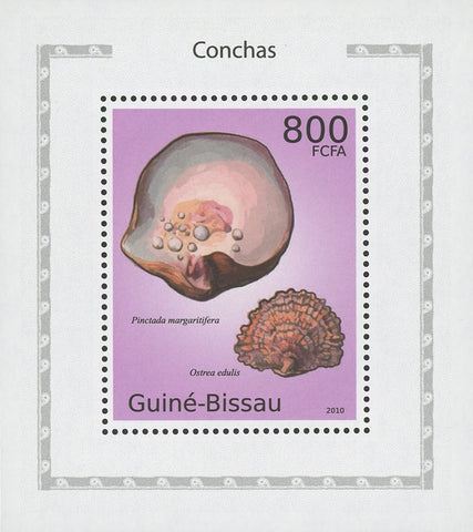 Seashells Ostrea Edulis Mini Sov. Sheet MNH
