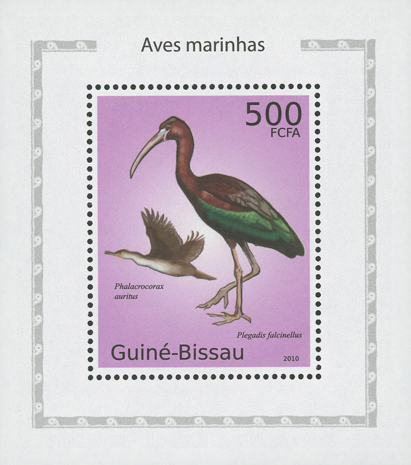 Sea Birds Plegadis Falcinellus Mini Sov. Sheet MNH
