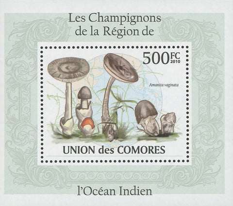 Indian Ocean Mushrooms Amanita Vaginata Mini Sov. Sheet MNH
