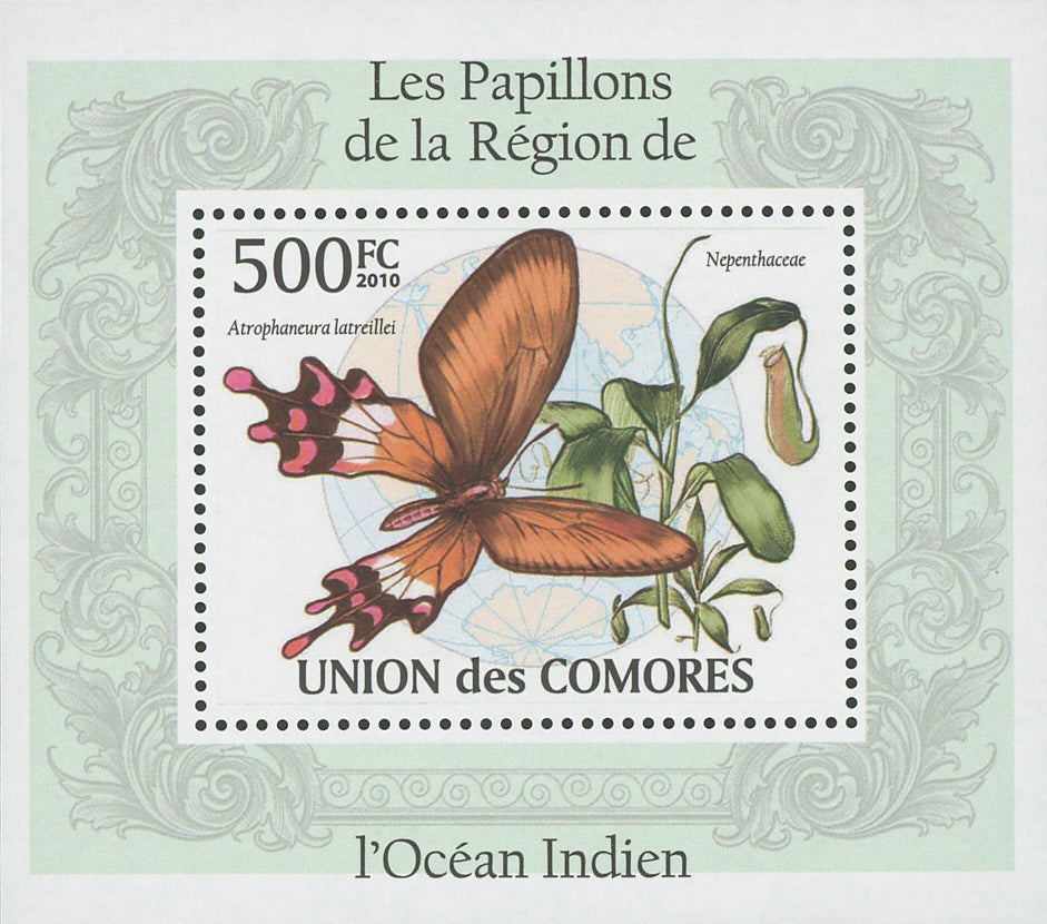 Indian Ocean Butterflies Atrophaeura Latreillei Mini Sov. Sheet MNH