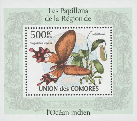 Indian Ocean Butterflies Atrophaeura Latreillei Mini Sov. Sheet MNH