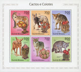 Cactus and Coyotes Souvenir Sheet of 6 Stamps Mint NH