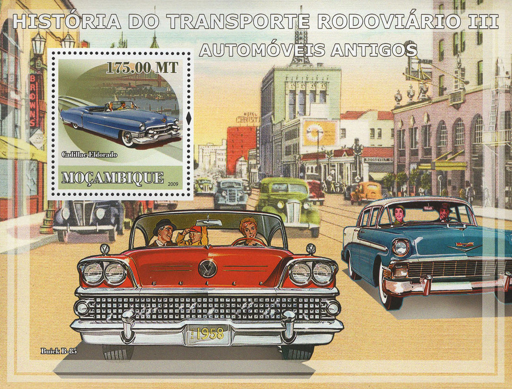 Mozambique Rail Transportation History Antique Cars Souvenir Sheet MNH