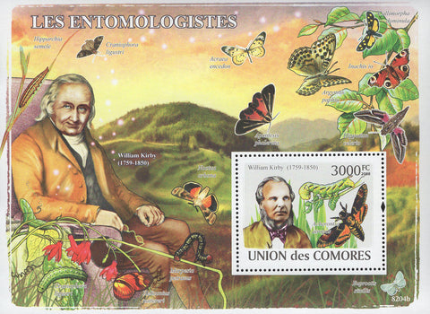 Entomologist Caterpillar Butterfly Souvenir Sheet Mint NH