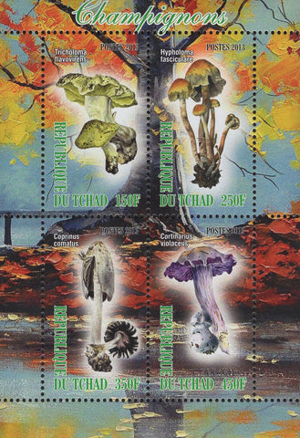 Mushrooms Nature Trees Souvenir Sheet  of 4 Stamps Mint NH