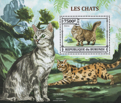 Cat Domestic Animal Trees Mountain Souvenir Sheet Mint NH