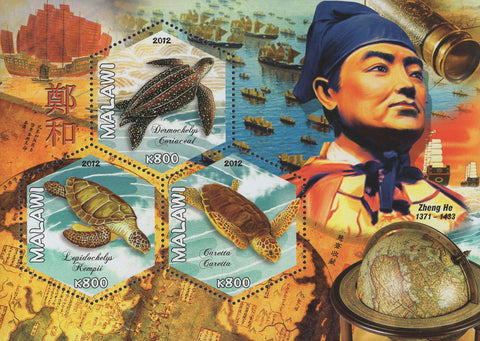 Turtles  Zheng He Ocean Marine Fauna Souvenir Sheet Mint NH