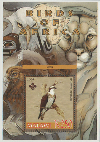 Malawi Birds of Africa Pandion Haliaetus Souvenir Sheet Mint NH