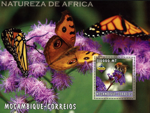 African Nature Butterfly Flower Souvenir Sheet Mint NH