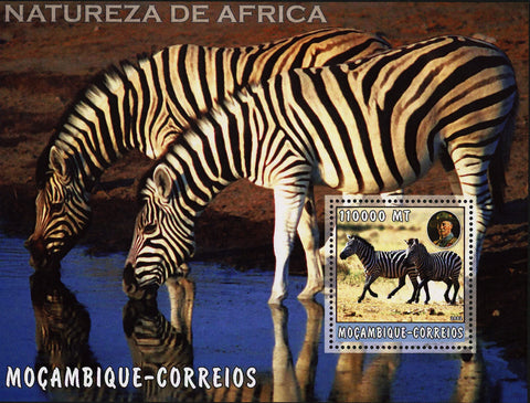 African Nature Zebra Lake Animal Souvenir Sheet Mint NH