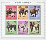 Mustang Horses Souvenir Sheet of 6 Stamps Mint NH