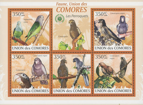 Parrots Birds Souvenir Sheet of 5 Stamps Mint NH
