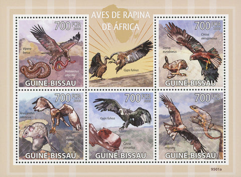 African Birds of Prey Souvenir Sheet of 5 Stamps Mint NH