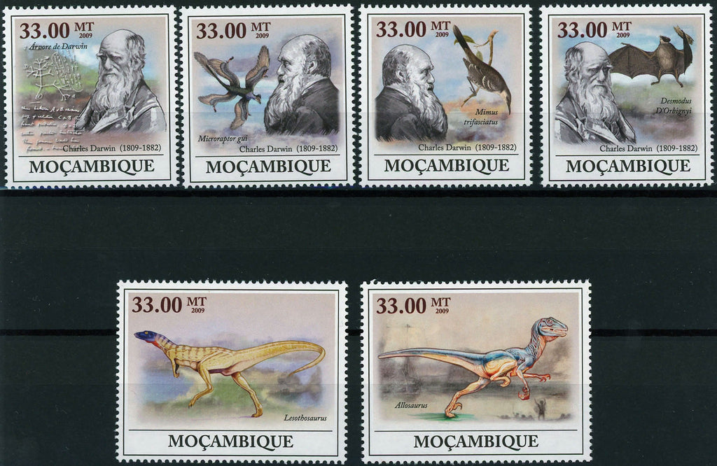 Charles Darwin Anniversary Dianosaur Pre Historic Animal Serie Set MNH