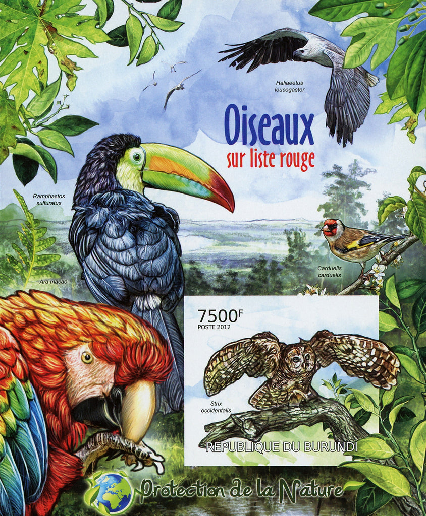 Birds in Danger Nature Imperforated Souvenir Sheet Mint NH