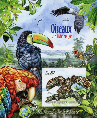 Birds in Danger Nature Imperforated Souvenir Sheet Mint NH