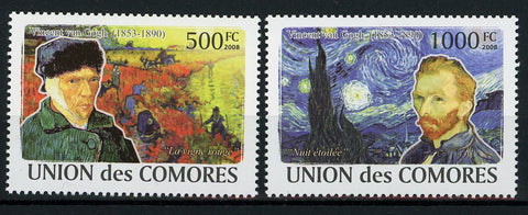 Famous Art Painter Vincent Van Gogh Serie Set of 2 Stamps Mint NH