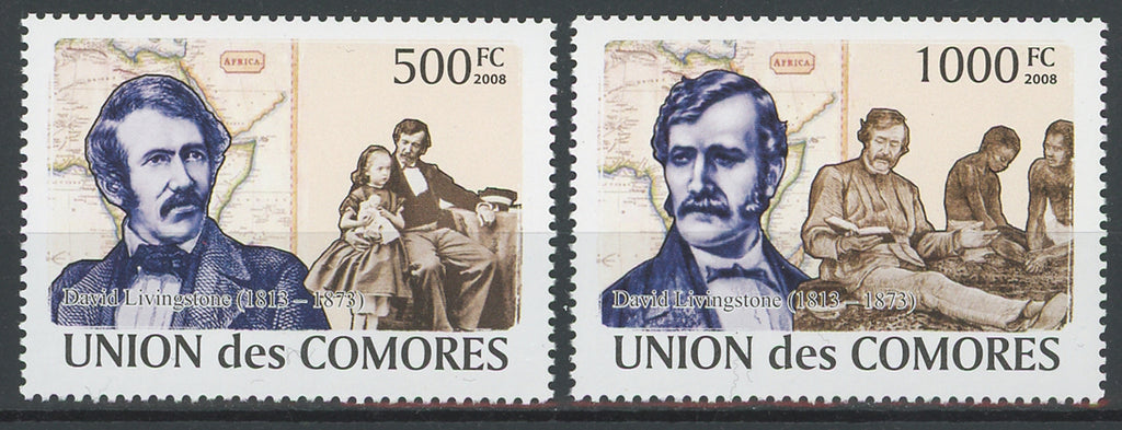 David Livingstone Africa Serie Set of 2 Stamps Mint NH