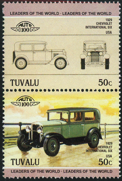 Antique Car Auto 100 Chevrolet International Block of 2 Stamps Mint NH