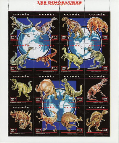 Dinosaur Jurassic Cretaceous Triassic Souvenir Sheet of 9 Stamps