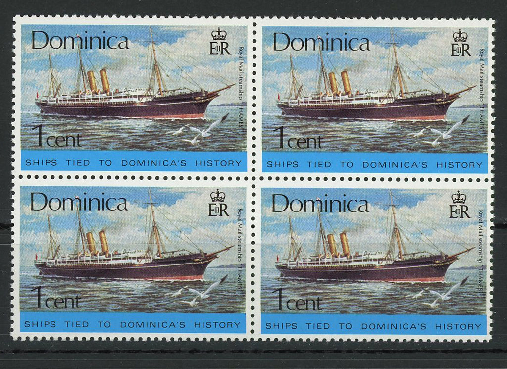 Royal Mail Steamship Thames Transportation Block of 4 Mint NH