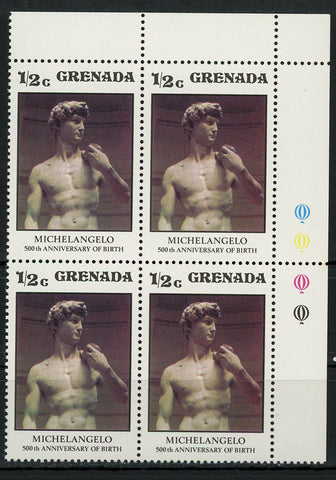 Michelangelo Sculptures David Art Block of 4 Stamps MNH