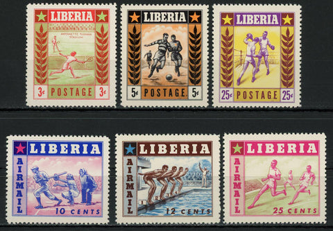 Olympics Baseball Swimming Soccer Boxing Sport Serie Set of 6 Stamps MNH