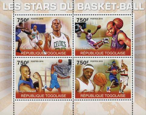 LeBron James Stamp Basketball Stars Sport Souvenir Sheet of 4 Mint NH
