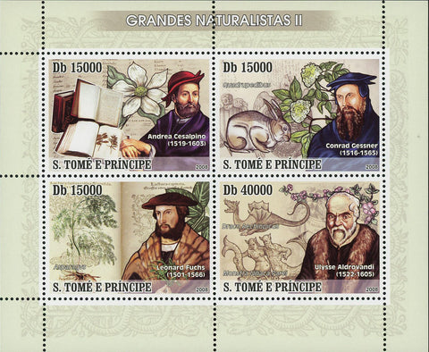 Naturalists Stamp Naturalism Nature Leonard Fuchs Souvenir Sheet of 4 Mint NH