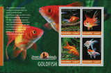 Fish Stamp Goldfish Carassius auratus Marine Fauna Souvenir Sheet of 4 Mint NH
